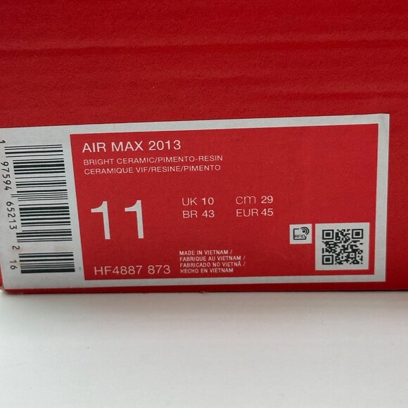 Men's Nike Air Max 2013 Shoes "Sunset" Black Resin HF4887-873 Size 11 - Picture 12 of 12